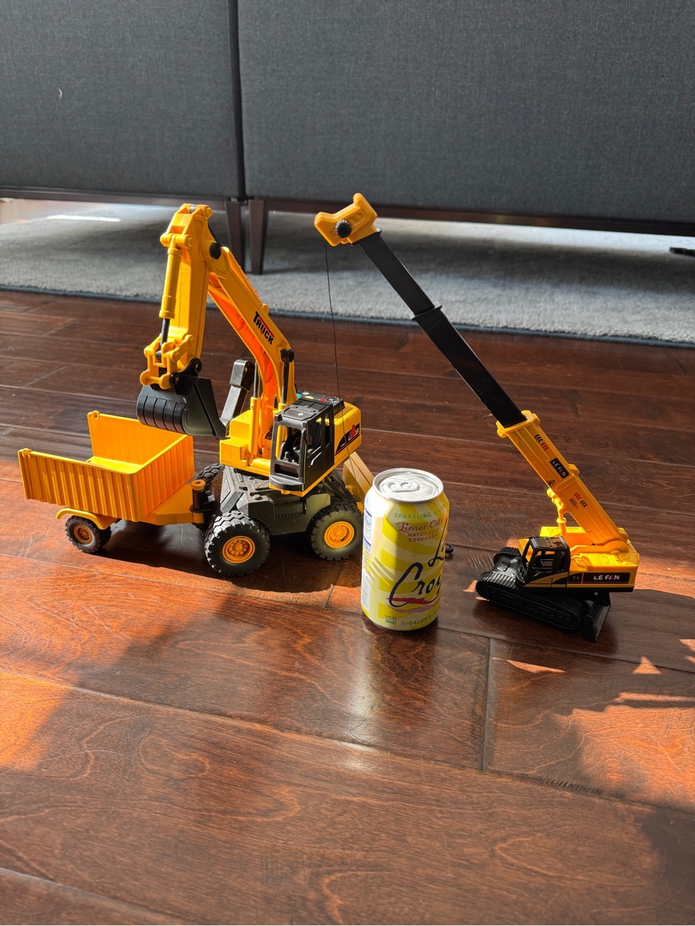 Yellow Construction Excavator & Crane Toy Set - Kids Toys
